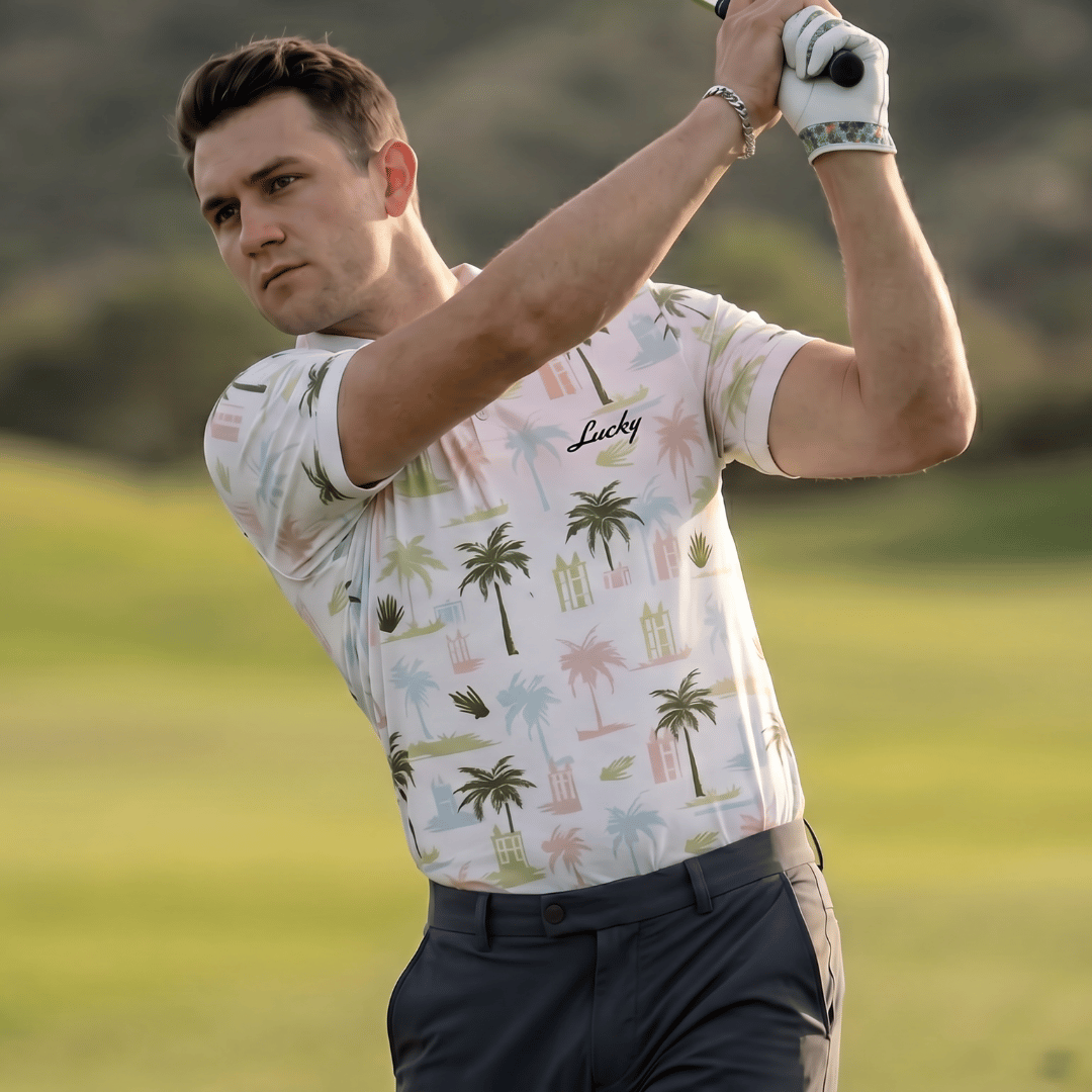 Lucky Golf Shirt | Palm Trees