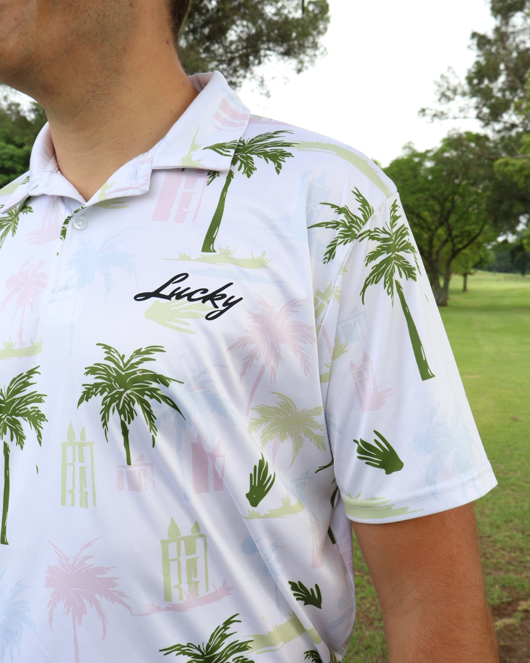 Lucky Golf Shirt | Palm Trees