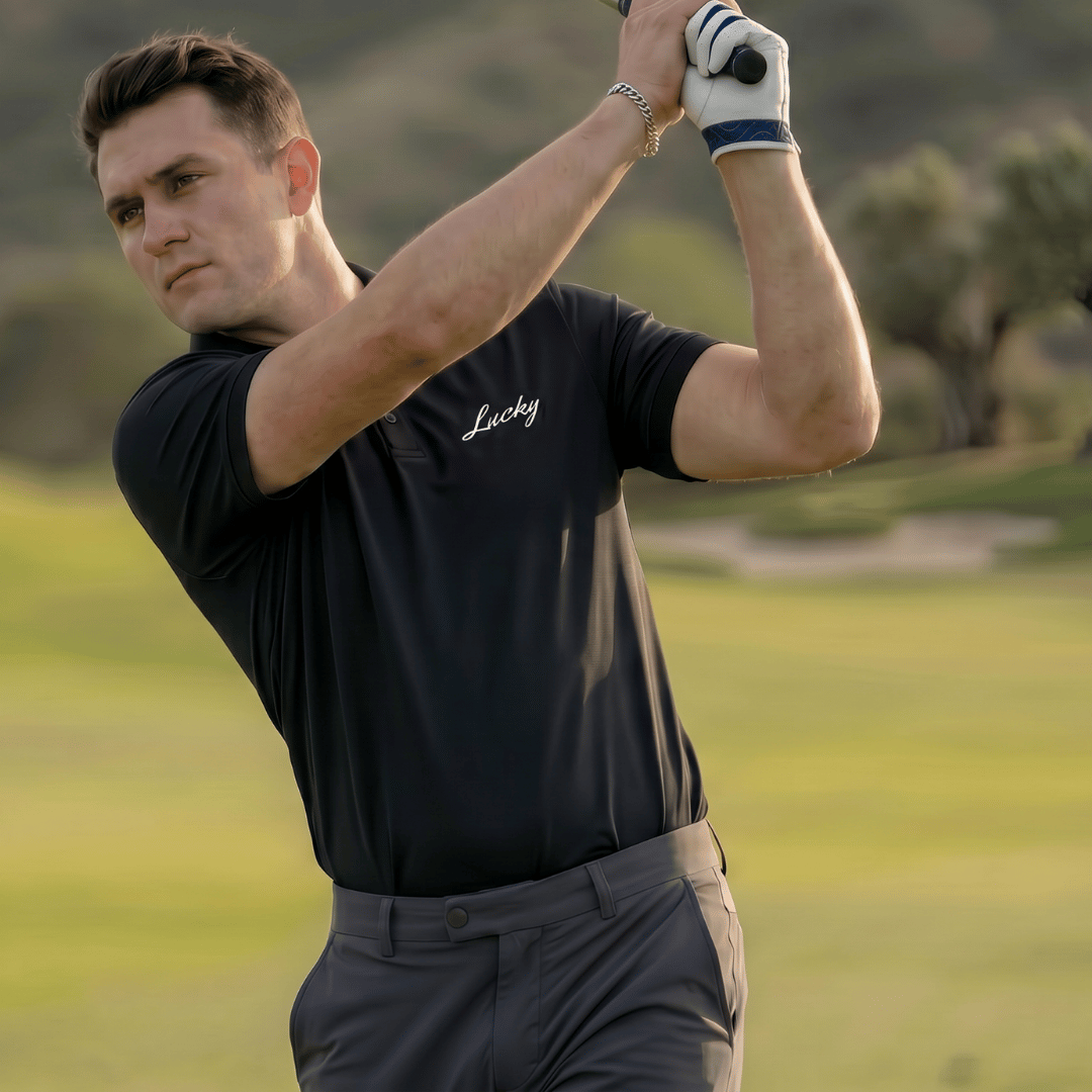 Lucky Golf Shirt | Clubhouse Classics | Black