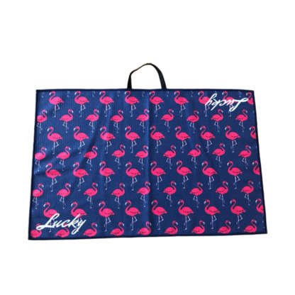 Lucky Flamingo Golf Towel